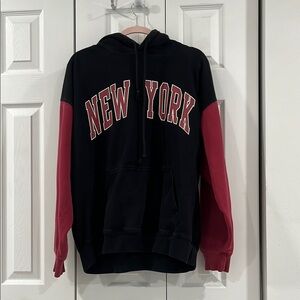 Oversized John Galt Black and Red New York Hoodie